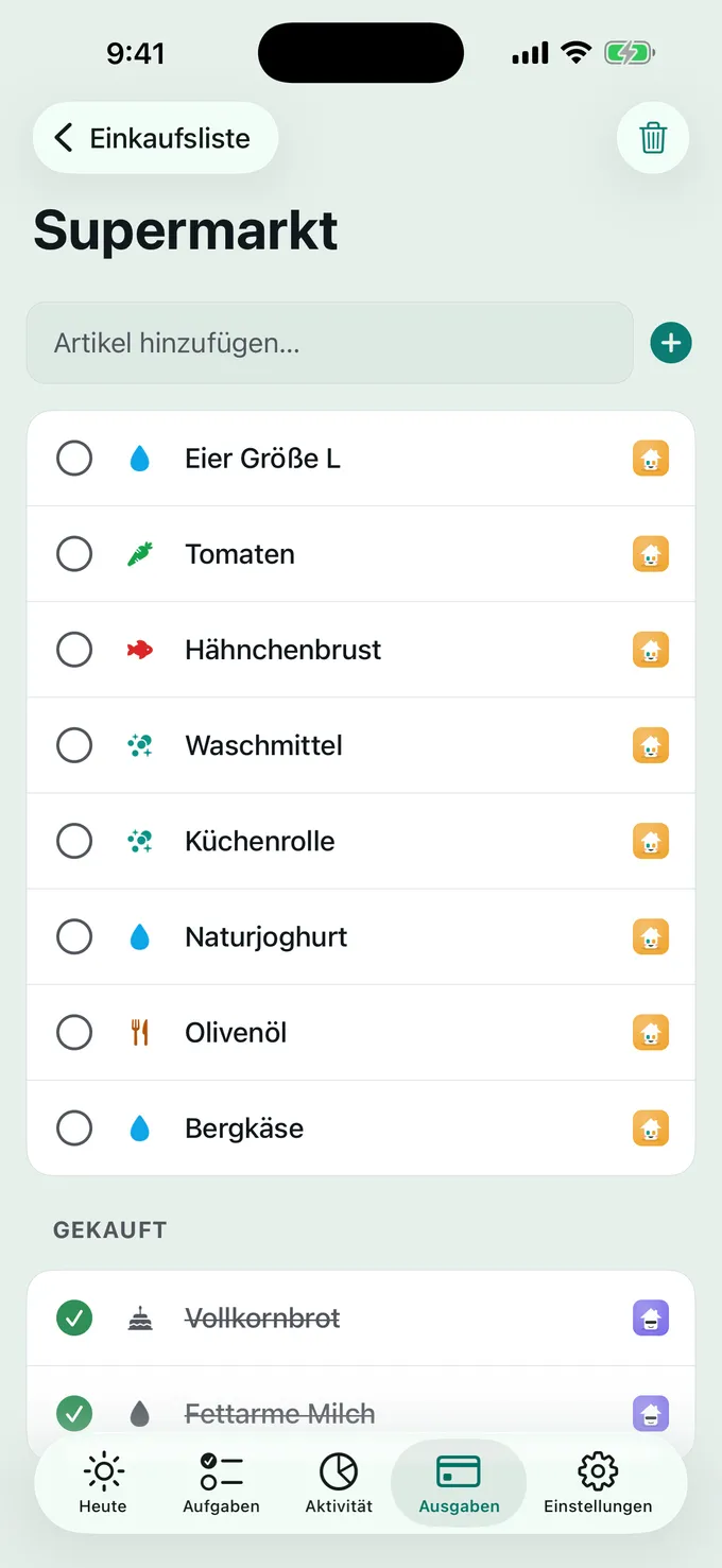 Wer geht einkaufen?