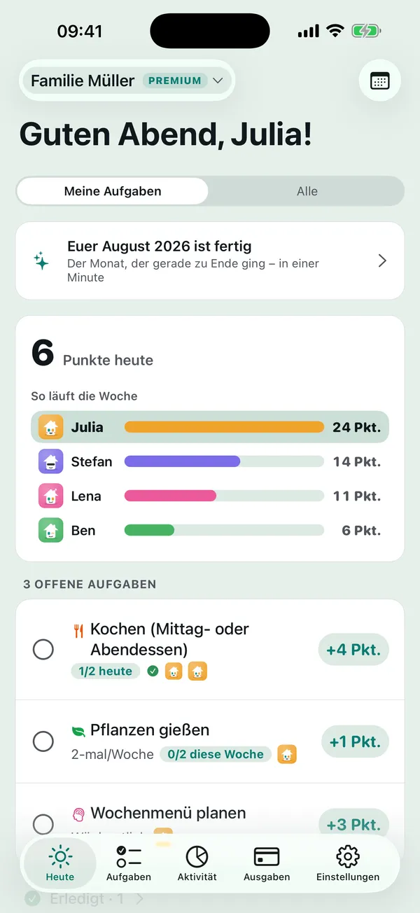 Heute auf einen Blick