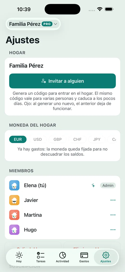 Compartes un código y ya estáis dentro.