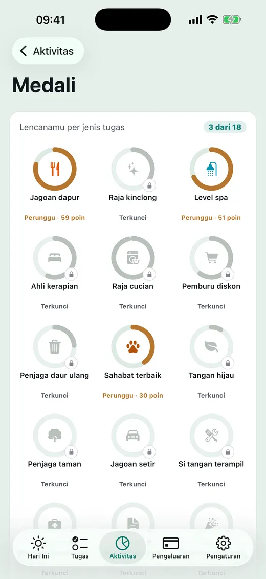 Medali diraih di rumah.