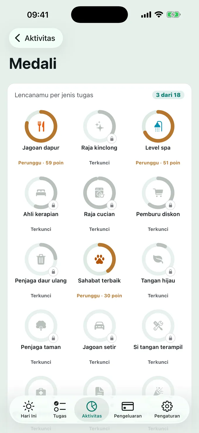Medali diraih di rumah.