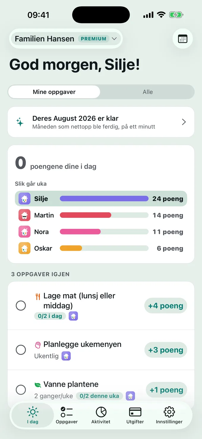 Hva står på planen i dag?