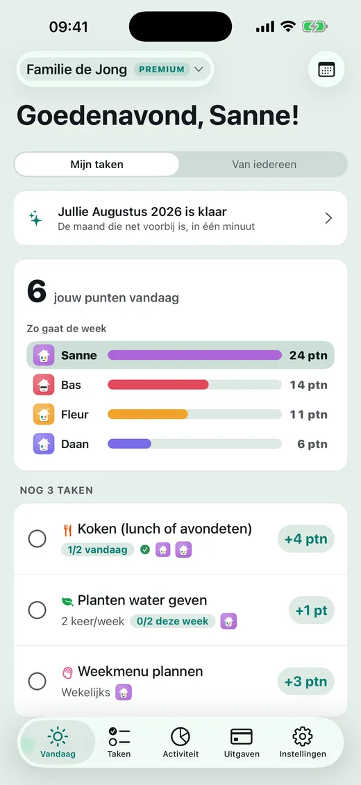 Wat staat er vandaag op?