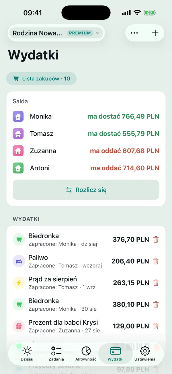 Wydatki domowe