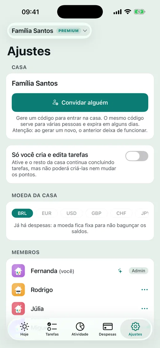 Compartilhe um código e todo mundo entra.