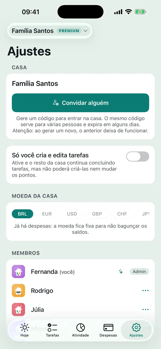 Compartilhe um código e todo mundo entra.