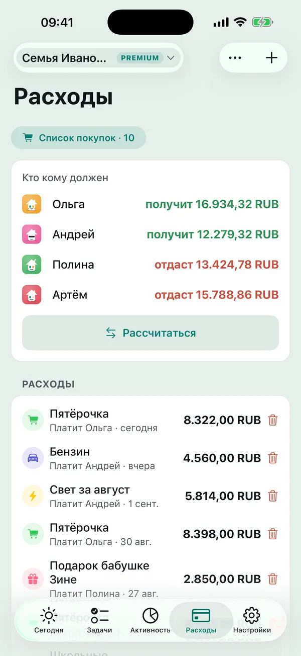 Расходы по дому