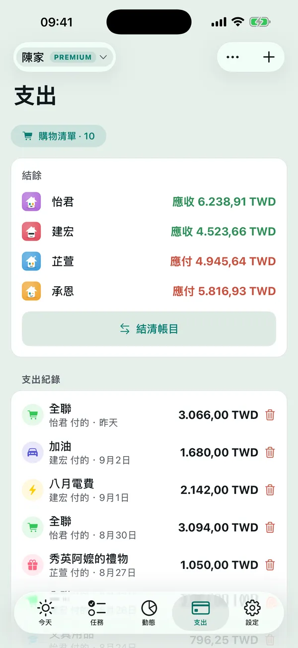 家裡的開支